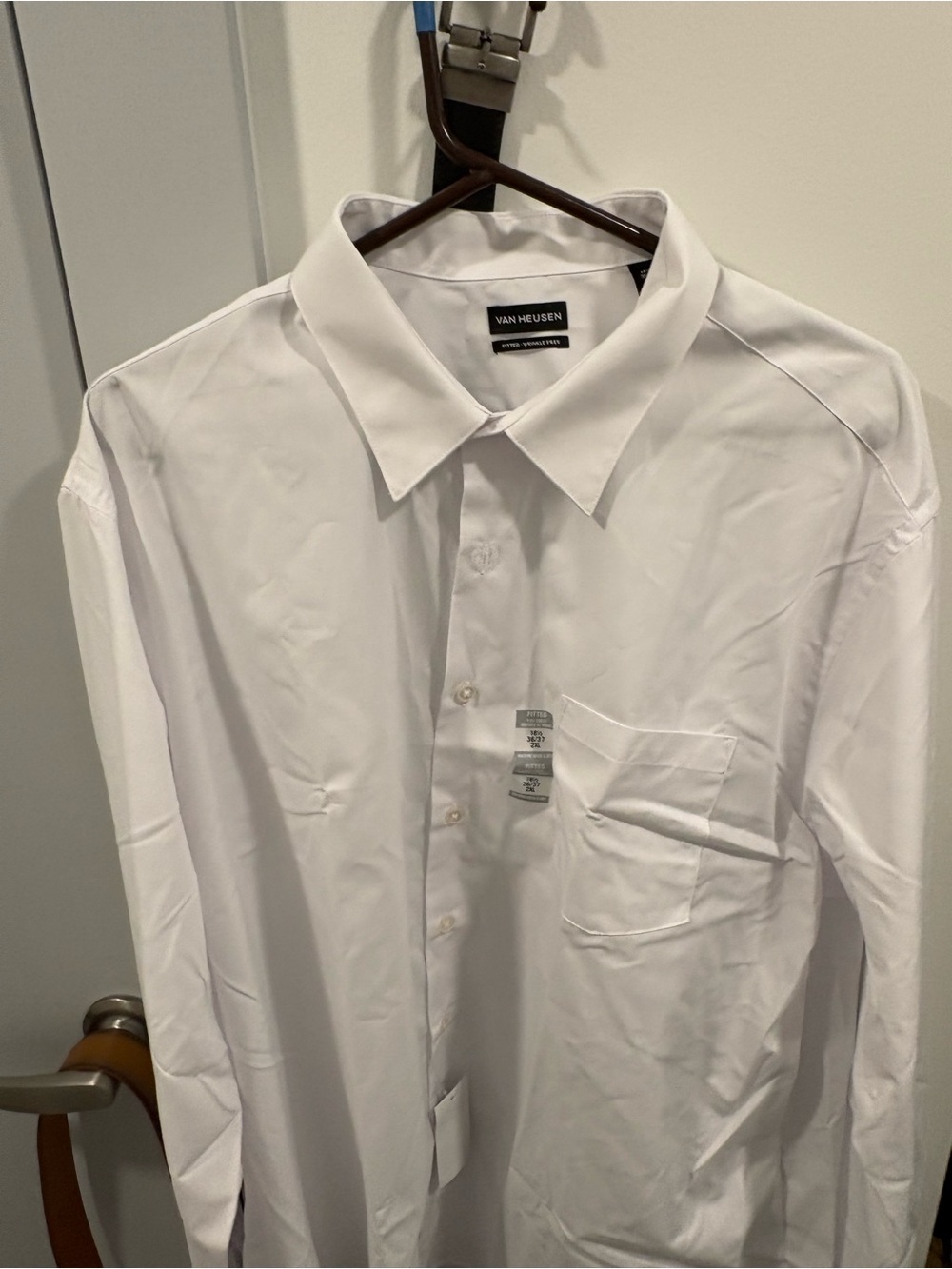 Van Heusen White Men's Dress Shirt - Point Collar